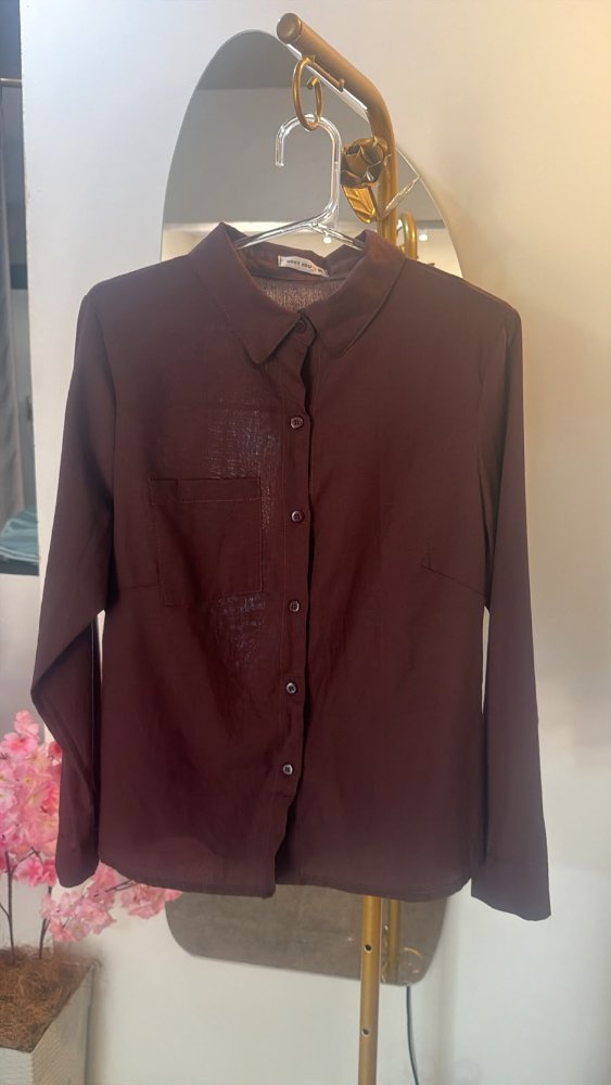 BLUSA VINHO BOTOES