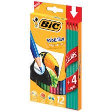 lapices de pintar bic+ 4 grafitos evolution x 12