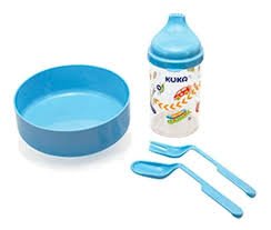 kit alimentacion plato,sorbito,cubierto AZUL/ROSA