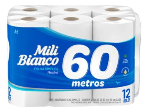 papel higienico mili x 12rollos de 60mts