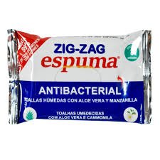 zig zag toallas humedas antibacterial x 8