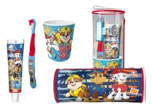 set pasta de diente+cepillo+vaso