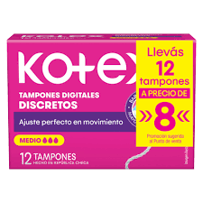 tampones kotex x 12 medio