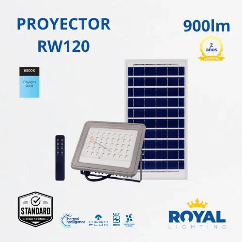 LED Proyector Solar RW120, 6500K, 110G, IP65, Ref RW120, Marca Royal Lighting