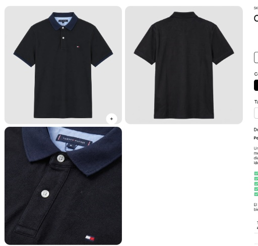 Camiseta  Tipo Polo Negra Para Hombre