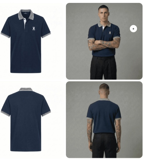 Camiseta 185017 Tipo Polo Azul Oscuro Para Hombre