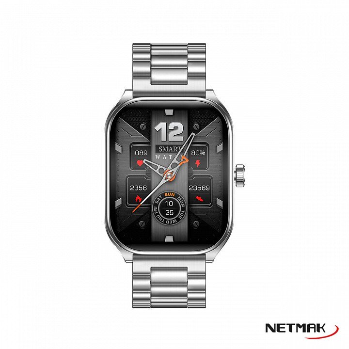 RELOJ SMARTWATCH NETMAK MALLA METALICA