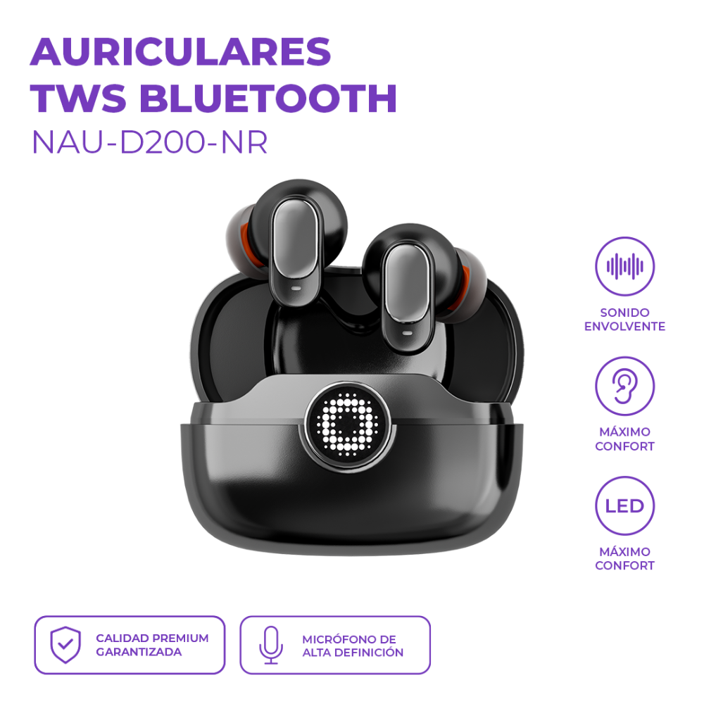 AURICULARES TWS BLUETOOTH NAU-D200
