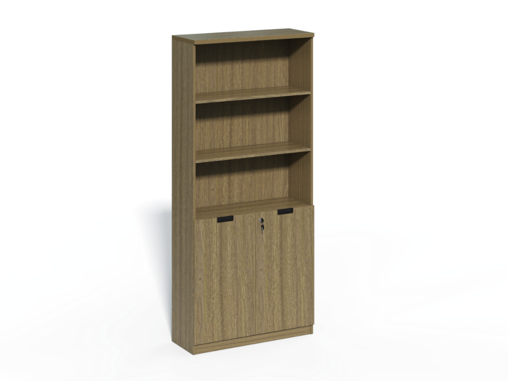 Biblioteca Malibu 2 Puertas Medias 1.80mts x 80cms x 31cms color Caramelo