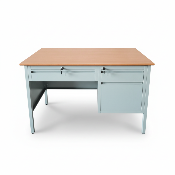 Escritorio Secretarial Beige tres gavetas 1.14mts frente x 0.75mts fondo