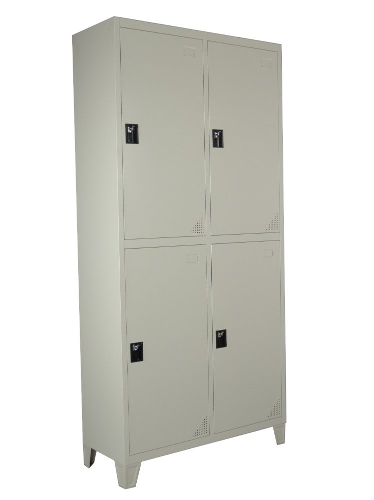 Locker de 4 compartimentos color Beige 190cms alto x 60cms frente x 36cm