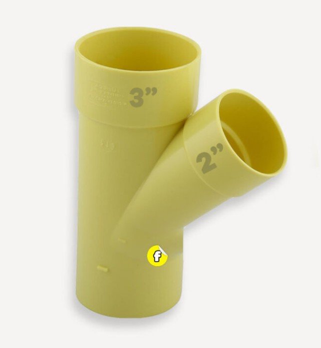 YEE PVC reducida (3" y 2")