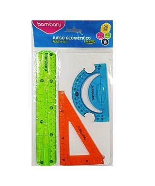 Juego Geometría Flexible 20cm regla