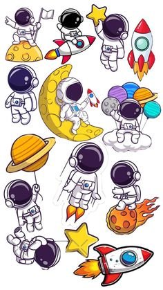 Figuras adhesivas astronauta