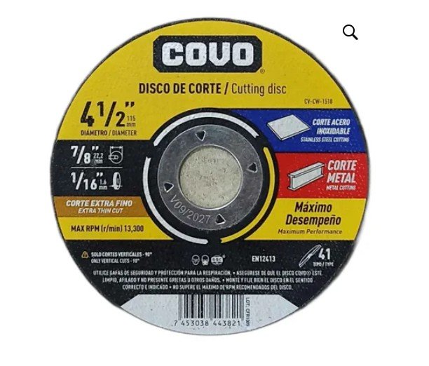 Disco de Corte para Metal 4 1/2"