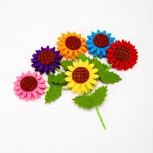 Figuras adhesivas fieltro flor