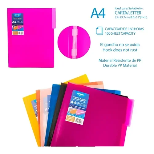 Carpeta Plastica con Gancho