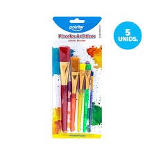 Sets de pinceles plasnos artisticos 5und