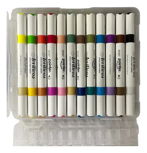 Marcadores Doble Punta Pointer Acrilico 24 colores