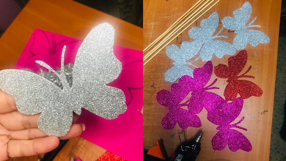 Figuras adhesivas mariposas y estrellas