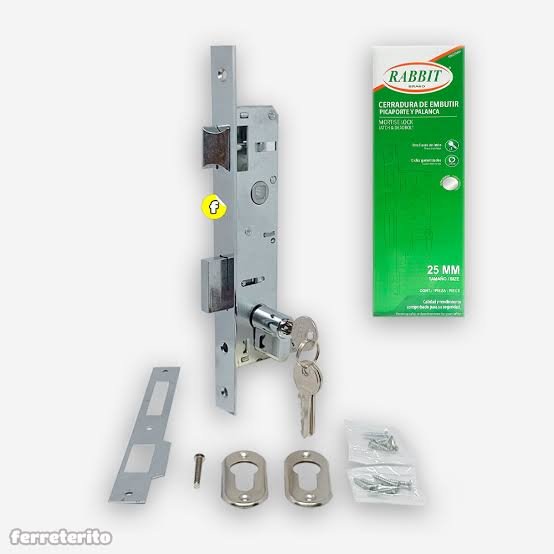 Cerradura P/Embutir larga 25mm Cromado