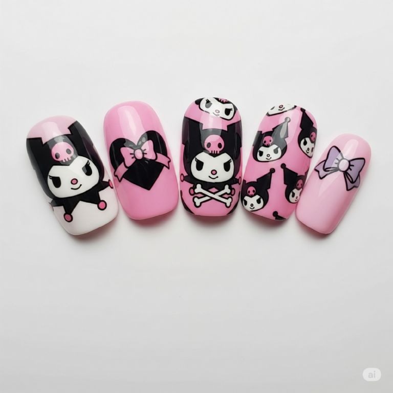 Uñas de niñas kuromi