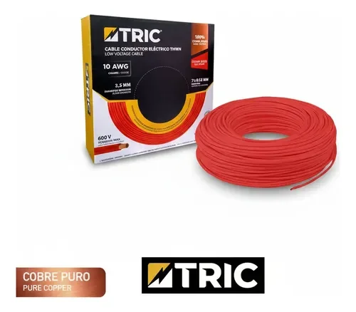 Cable Thhn 10 Awg 100% Cobre Rojo