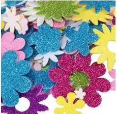 Figuras adhesivas flor escarchada