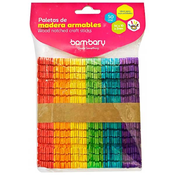 Paletas de Madera de Colores Armable