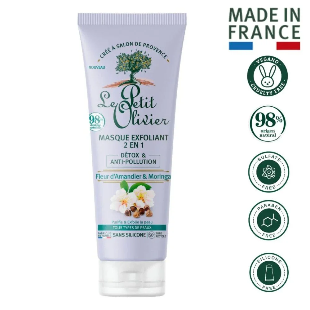 Mascarilla Exfoliante 2en1 Detox&Antipolución 75ml Le Petit Olivier