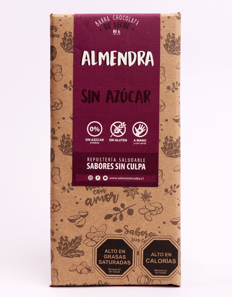 Chocolate en barra almendra sin azucar (sabores sin culpa)