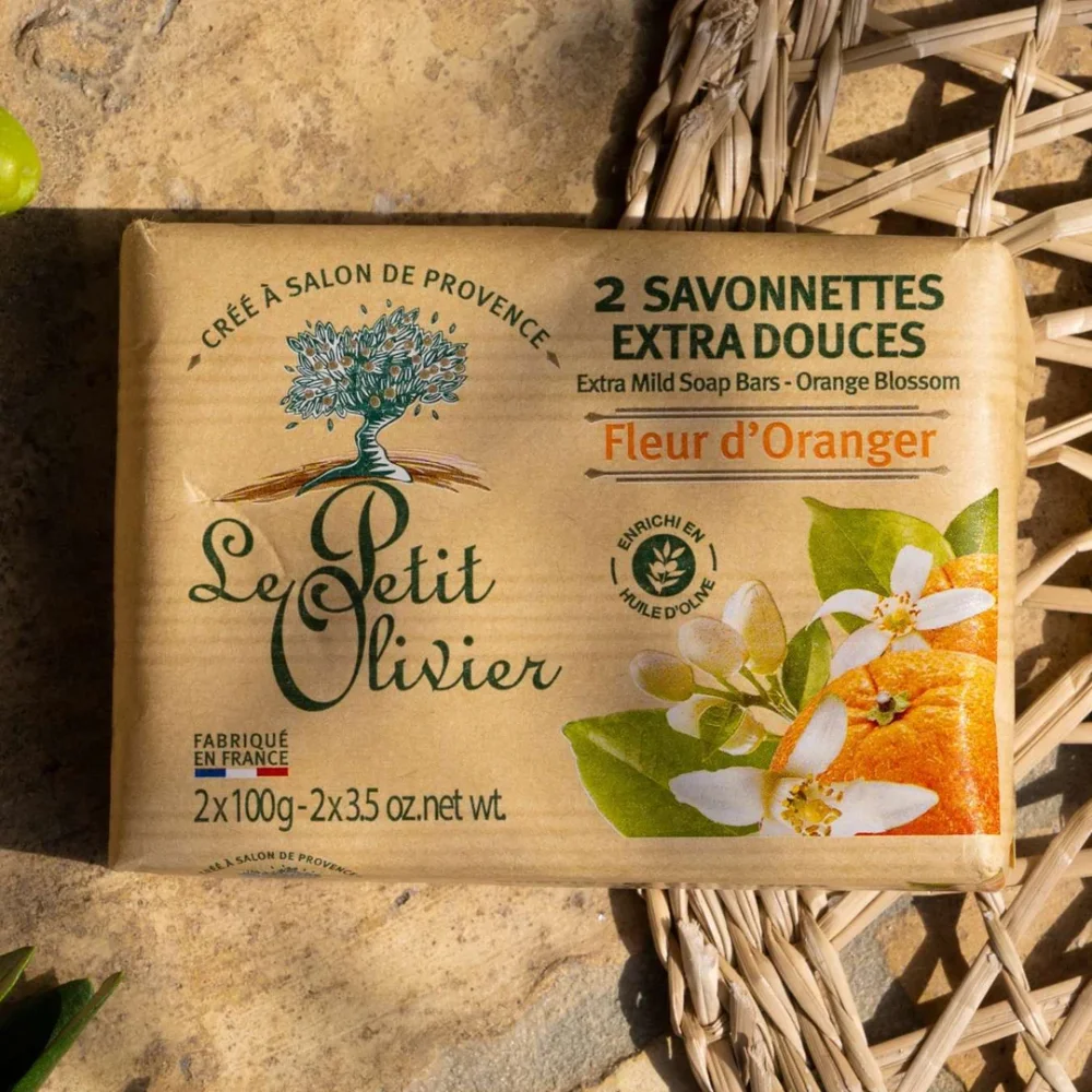 Pack 2 Jabón en Barra Extra Suave Flor de Naranjo 100g Le Petit Olivier