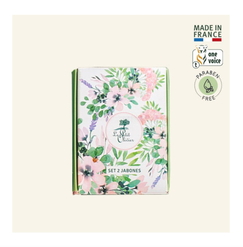 Pack 2 Jabones en Barra Verbena y Rosas Extra Doux 100g Le Petit Olivier