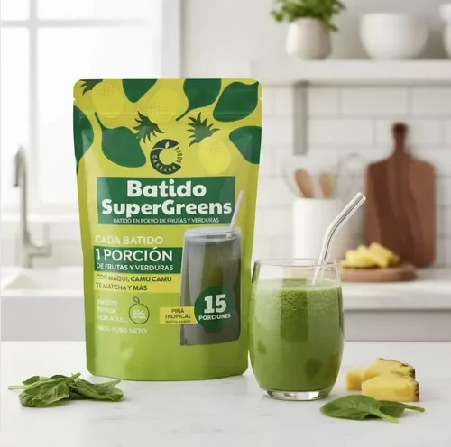 Batido SuperGreens Sabor Piña 180g Cascara Foods