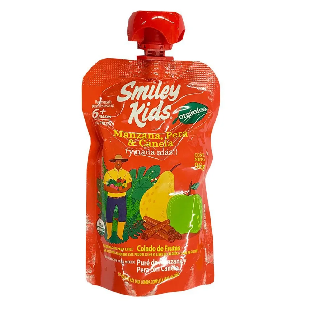 Colado de Frutas Manzana Pera y Canela 90g Smiley Kids