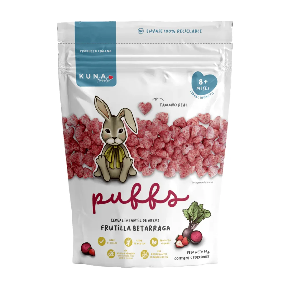 Puffs Frutilla Beterraga 50g Kuna Foods