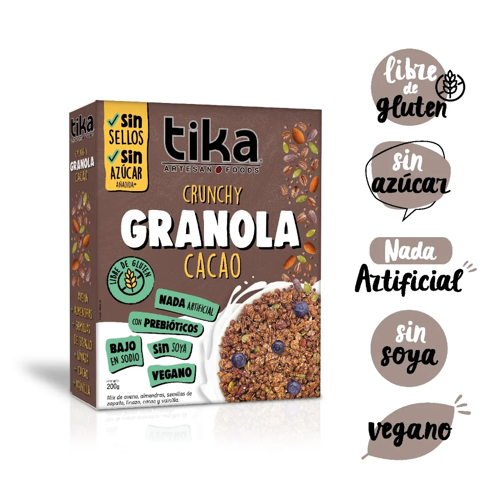 Crunchy Granola Cacao 200g TikaFoods