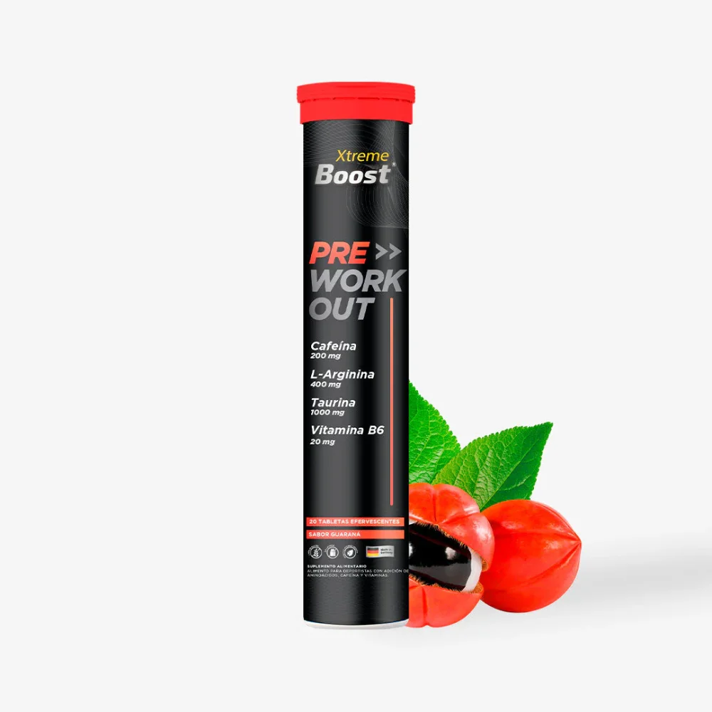 Pre Work Out 20 Tabletas Sabor Guaraná Xtreme Boost