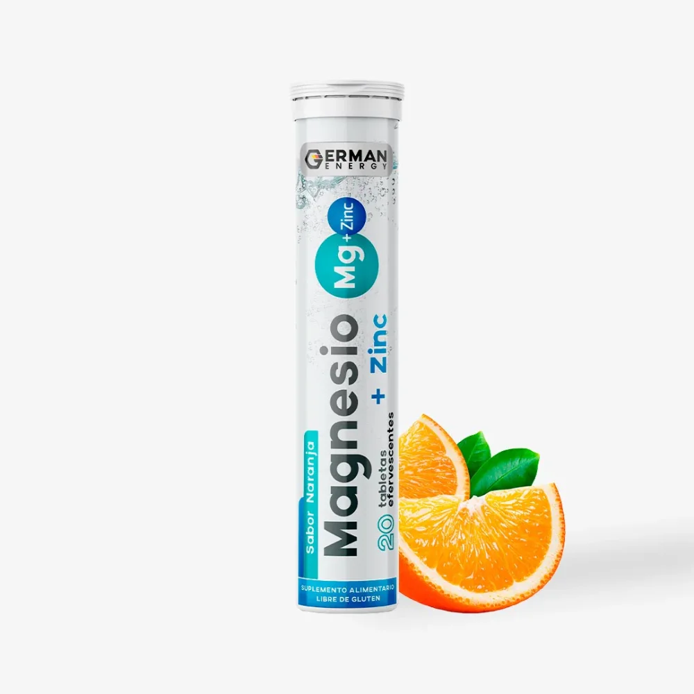 Magnesio + Zinc 20 Tabletas Sabor Naranja German Energy
