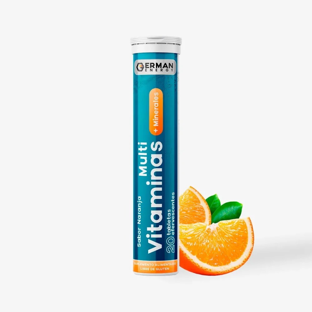 Multi Vitaminas + Minerales 20 Tabletas Sabor Naranja German Energy