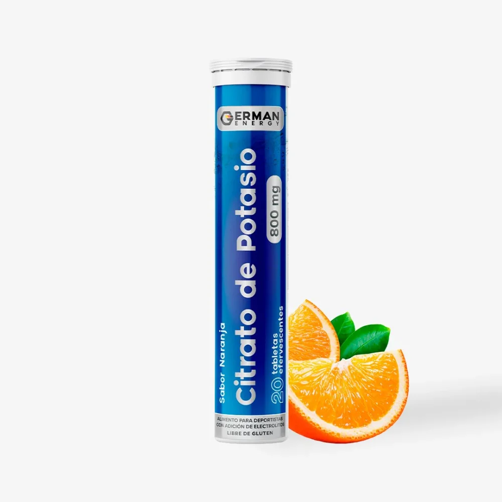 Citrato de Potasio 800mg Sabor Naranja 20 tabletas German Energy