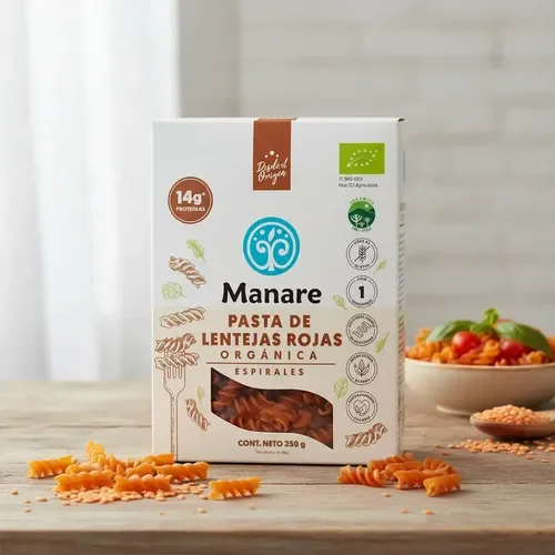 Espirales de Lentejas Rojas 250g Manare