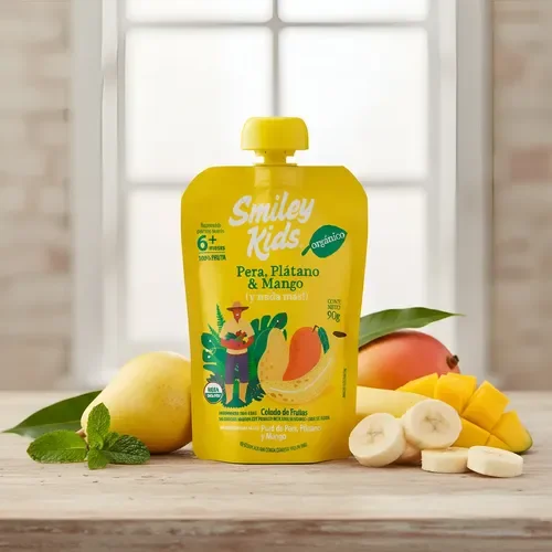 Colado de Frutas Pera, Platano y Mango 90g Smiley Kids