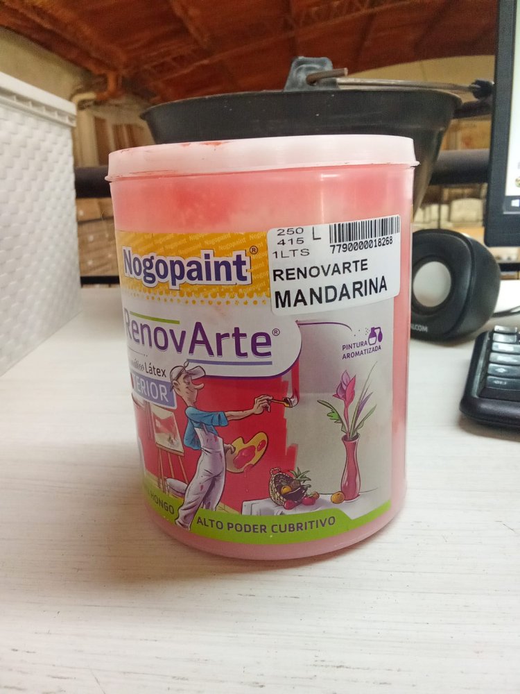 Nogopaint 1litros Reno Latex  Inter MANDARINA