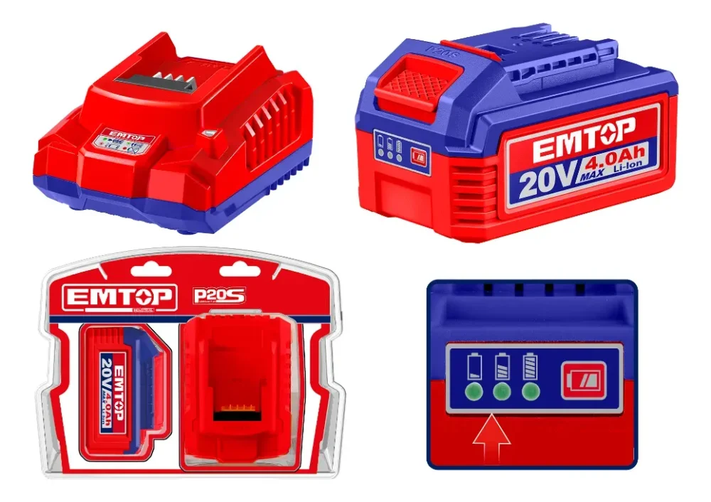 Cargador y batería 4.0ah Emtop