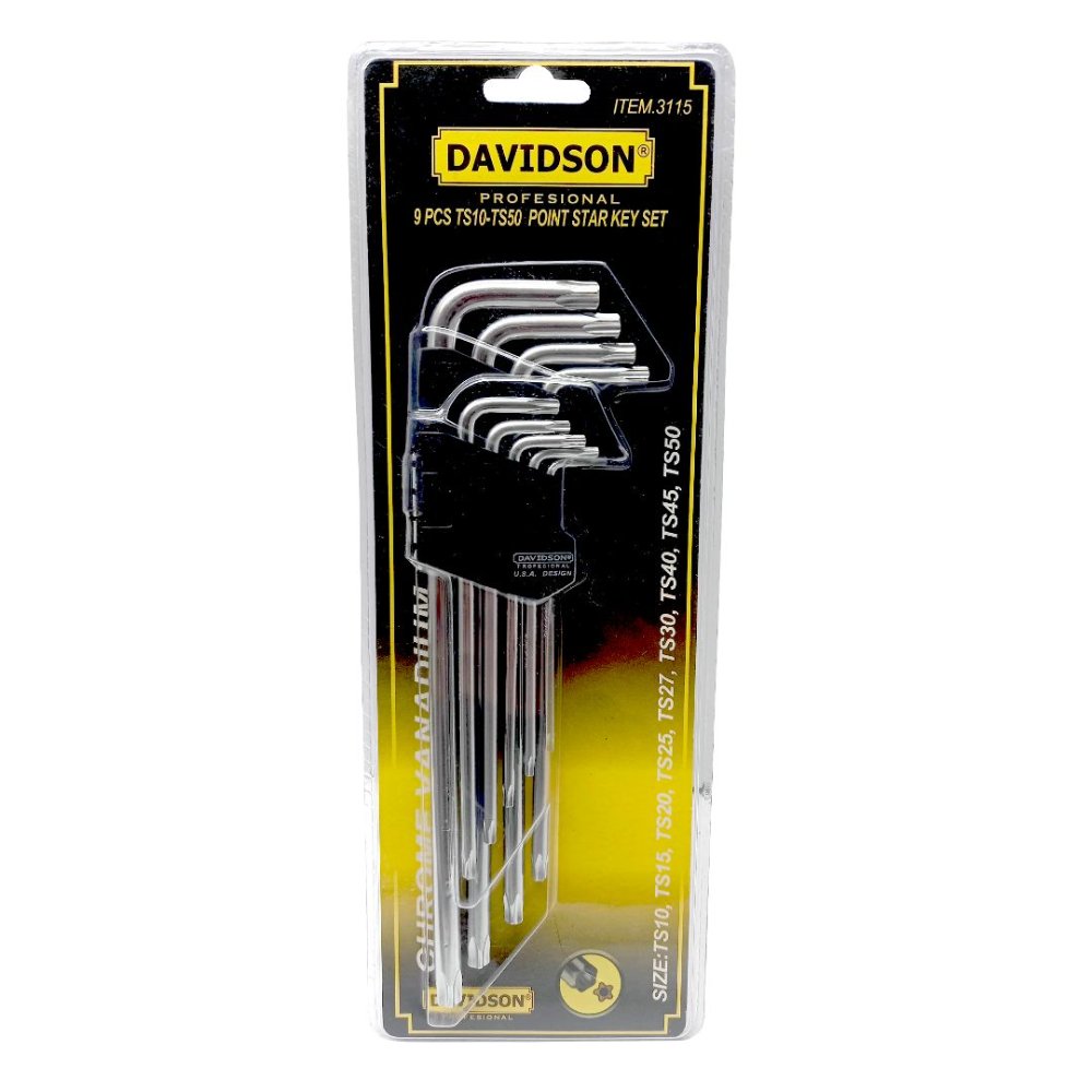 Allen Torx con agujero 9pzs Davidson