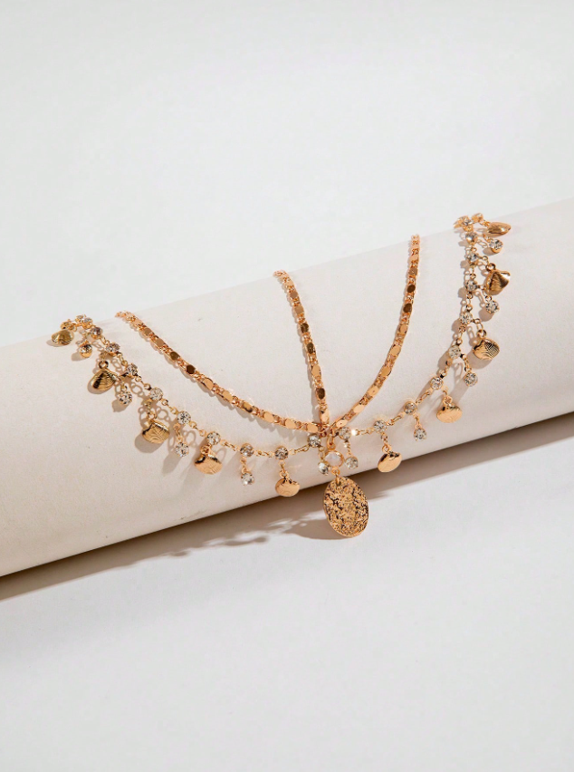 Diadema dorada con piedras para cabeza