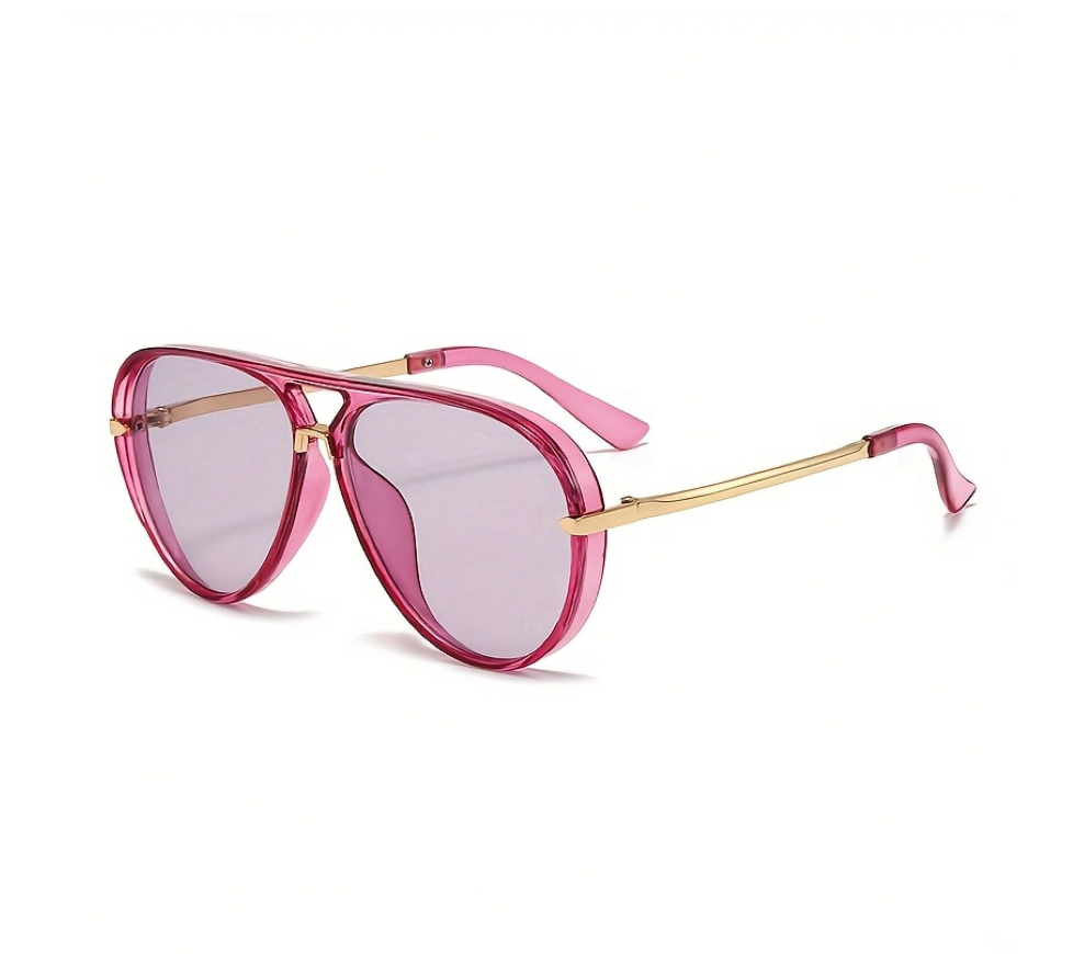 Lentes royal  rosa con detalles dorados