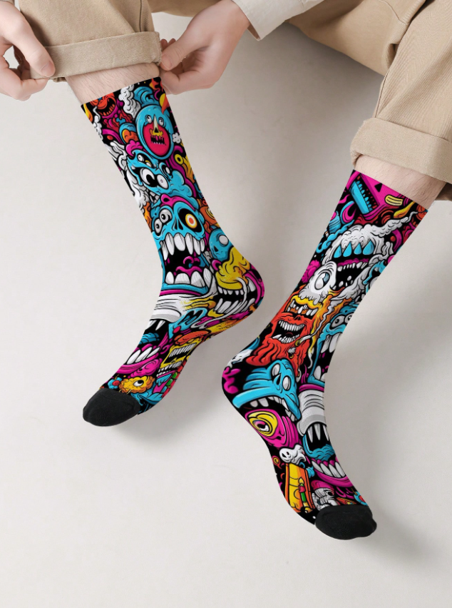 Medias con diseño grafiti premium