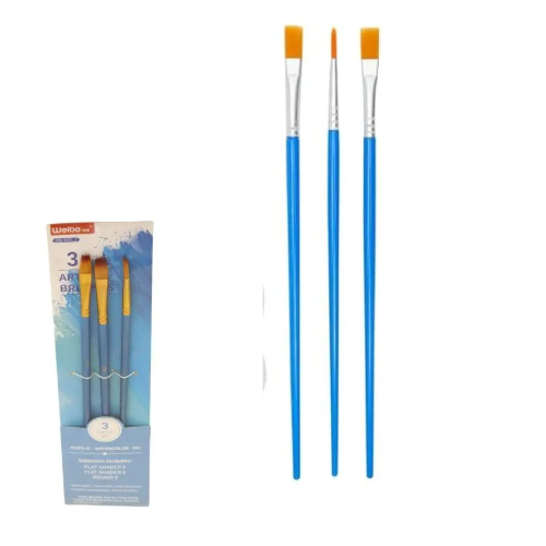WEIBO WB-5001-3 PINCEL P/PINTURA ACRILICO SET 3PCS